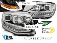 FAROS VW T6 LUZ DIURNA REAL CROMO R87+INTERMITENTE DINAMICO